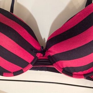 Hot Pink & Black Striped Bra by Coco Lingerie! 38C